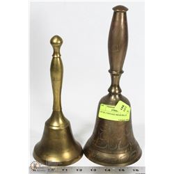LOT OF 2 VINTAGE BRASS BELLS
