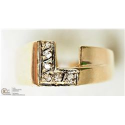 #33-10K Y. GOLD 6 DIAMOND INITIAL "L" SIZE 6 RING