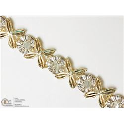 #34-10K Y. GOLD DIAMOND FLORAL DESIGN BRACELET