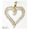 Image 1 : #35-10K YELLOW GOLD 116 DIAMOND HEART PENDANT