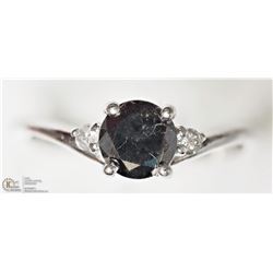#40-14K WHITE GOLD BLACK AND WHITE DIAMOND RING