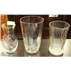 Image 1 : 3 VASES DRAGON FLY ETCHED DESIGN , 1 CRYSTAL AND