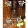 Image 1 : PAIR OF SLOVAKIAN 24% 10% LEAD CRYSTAL. CANDLE -