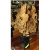 Image 1 : 1965 WOOD SCULPTURE W/ MARBLE STONE BASE