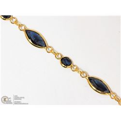 #41-18K YELLOW GOLD SAPPHIRE MARQUISE BRACELET