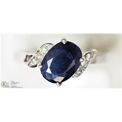 #42-10K WHITE GOLD SAPPHIRE & DIAMOND TWIST RING