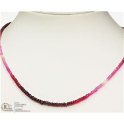 #44-14K YELLOW GOLD GENUINE RUBY NECKLACE