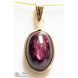 #49-14K YELLOW GOLD NATURAL STAR RUBY PENDANT