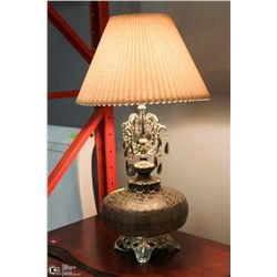 ESTATE VINTAGE CRACKLE GLASS & BRASS TEAR DROP