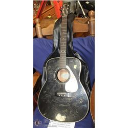 YAMAHA  ACOUSTIC GUITAR w/MULTIPLE AUTOGRAPHS