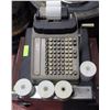 Image 1 : ANTIQUE BURROUGHS CASH REGISTER W/ ROLLS OF PAPER.