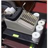 Image 2 : ANTIQUE BURROUGHS CASH REGISTER W/ ROLLS OF PAPER.