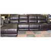 Image 1 : NEW 125" X 67" BROWN LEATHERETTE 4PCS SECTIONAL