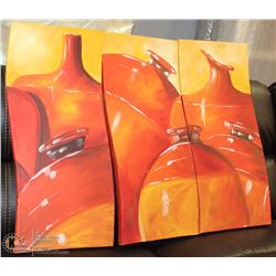3 PC VASE PRINT CANVAS ART SET