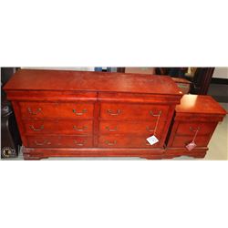NEW WOOD 6 DRAWER DRESSER WITH 2 DRAWER NIGHT