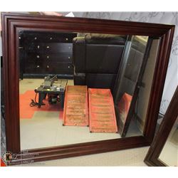 DARK BROWN WOOD FRAMED MIRROR
