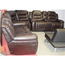 NEW DARK BROWN LEATHERETTE DELUXE RECLINING