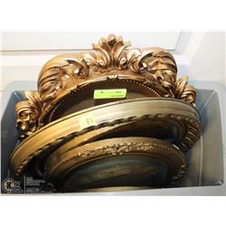 GROUP OF 4 GOLD TRIM MIRRORS