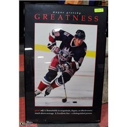 WAYNE GRETZKY GREATNESS FRAMED POSTER 1997