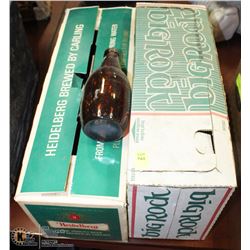 2 BOXES OF VINTAGE BIG ROCK AND HEIDLEBERG BEER