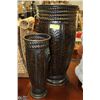 Image 1 : LOT OF 2 METAL ANTIQUE BRONZE PLANTERS, 25" & 17"