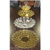 Image 1 : VINTAGE 2 TIER GOLDEN GLASS CANDY DISH W/ VINTAGE