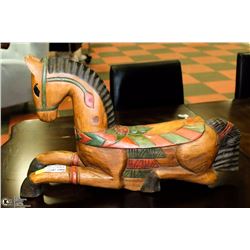 HAND CARVED WOOD CAROUSEL HORSE