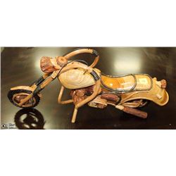 WOODEN MOTORBIKE WITH KICKSTAND 22" LONG