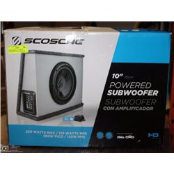 SCOSCHE 10" POWERED SUBWOOFER ENCLOSURE WITH