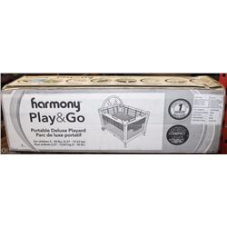 NEW HARMONY PLAY & GO PORTABLE DELUXE PLAY YARD