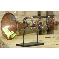 VINTAGE TRUMPET ON STAND