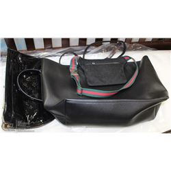 LOT OF 3 WOMENS PURSES INCL REPLICA LOUIS VUITTON,