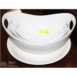 GROUP OF 4 CERAMIC BASKETS