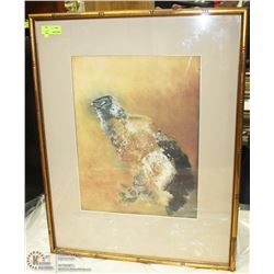 GOLD TONE FRAMED EAGLE PICTURE