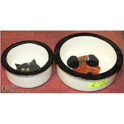ESTATE DESIGNER CAT AND DOG BOWL SET