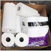 Image 1 : BOX OF PAPER TOWEL AND TOILET PAPER