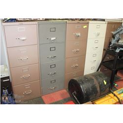 GROUP OF 5 HEAVY DUTY 4 DRAWER FILING CABINETS