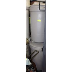 STACK OF 2 RUBBERMAID GARBAGE CANS