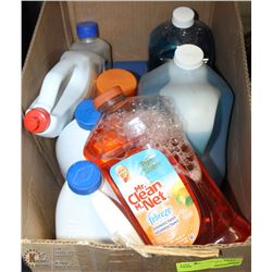 LARGE BOX OF CLEANING SUPPLIES