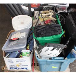 PALLET OF ASSORTED TOOLS AND MISC. INCL 2 PALM