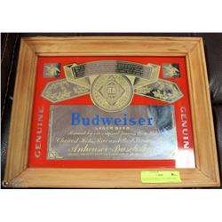 BUDWEISER MAN CAVE MIRRORED DISPLAY 14” X 11”