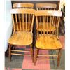 Image 1 : 4 VINTAGE WOOD CHAIRS
