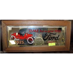VINTAGE FORD MODEL T MIRRORED DISPLAY. 26” X 12”