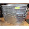Image 1 : LOT OF 5 GALVANIZED STEEL TUBS