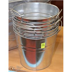LOT OF 6 GALVANIZED PAILS