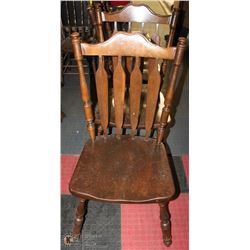 LOT OF 4 SOLID WOOD "KING" CHAIRS