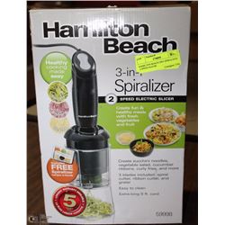 HAMILTON BEACH 3IN1 SPIRALIZER ,2 SPEED SLICER