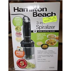 HAMILTON BEACH 3IN1 SPIRALIZER ,2 SPEED SLICER
