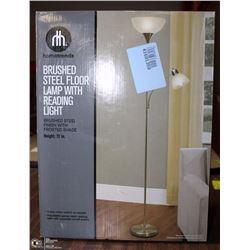 HOMETRENDS BRUSHED STEEL FLOOR LAMP WITH