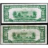 Image 2 : Lot of (2) 1929 $20 Federal Reserve Bank of New York National Currency Notes